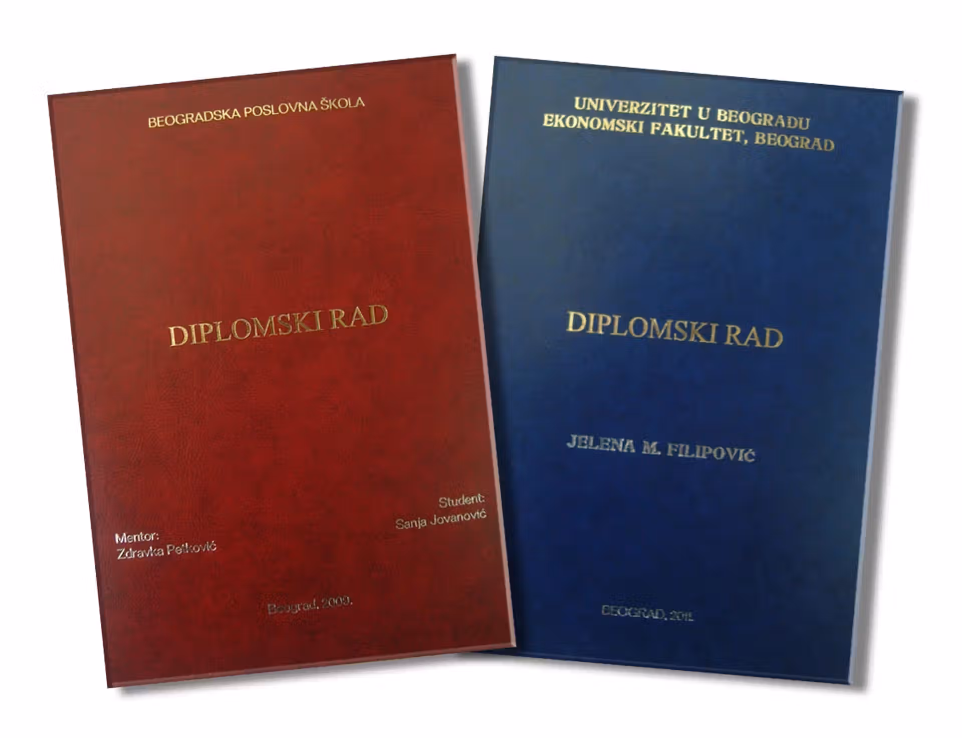 Tvrdo koričenje diplomskog rada sa zlatotiskom